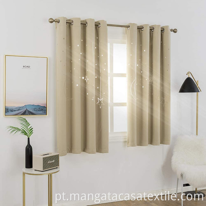 Cutout Curtain Star Beige